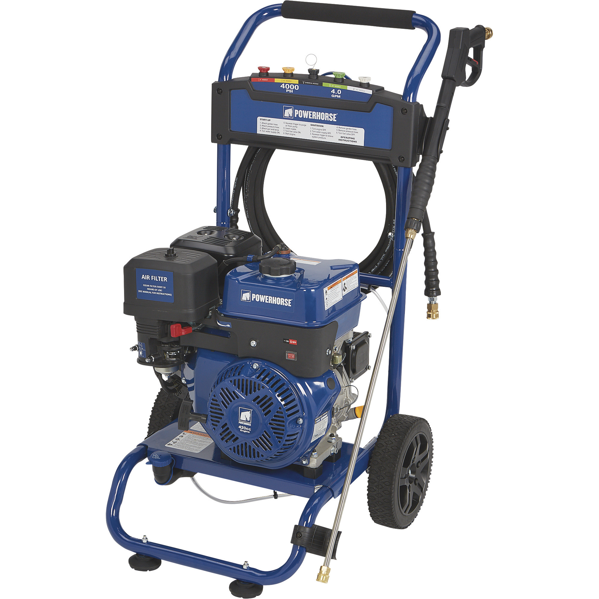 Powerhorse Portable Gas Cold Water Pressure Washer, 4000 PSI, 4.0 GPM